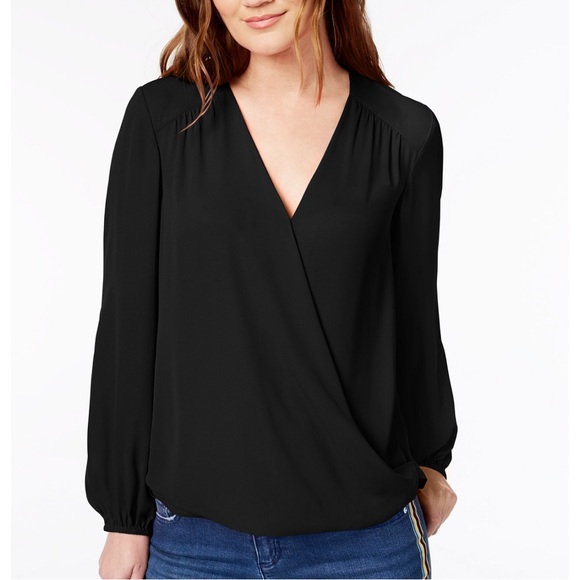 Women’s I.N.C. Surplice Neckline Patterned Long-Sleeve Top, NWOT, XL - Picture 9 of 9